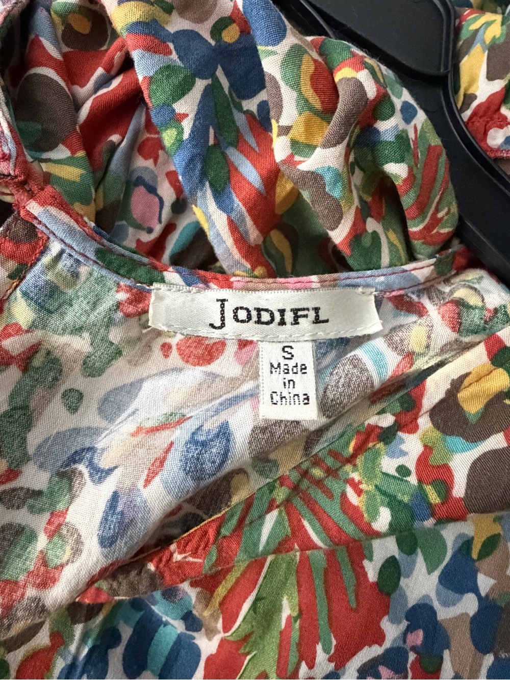 JODIFL Multicolor Floral Tiered Long-Sleeve Dress - Picture 3 of 4